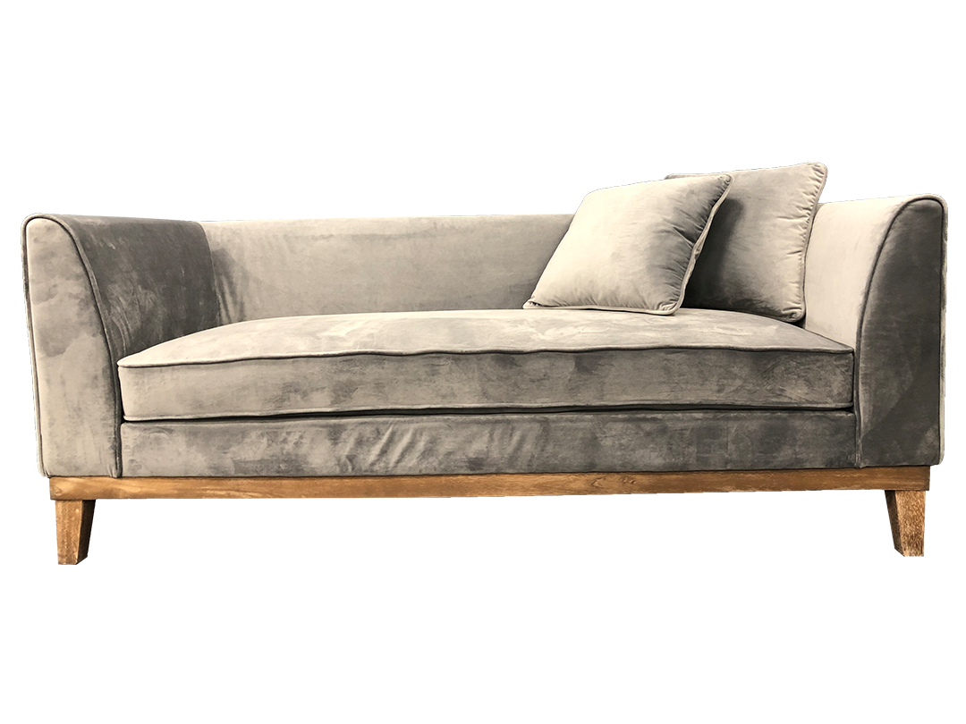 Sofa 2-Sitzer Samtgrau Musterbau